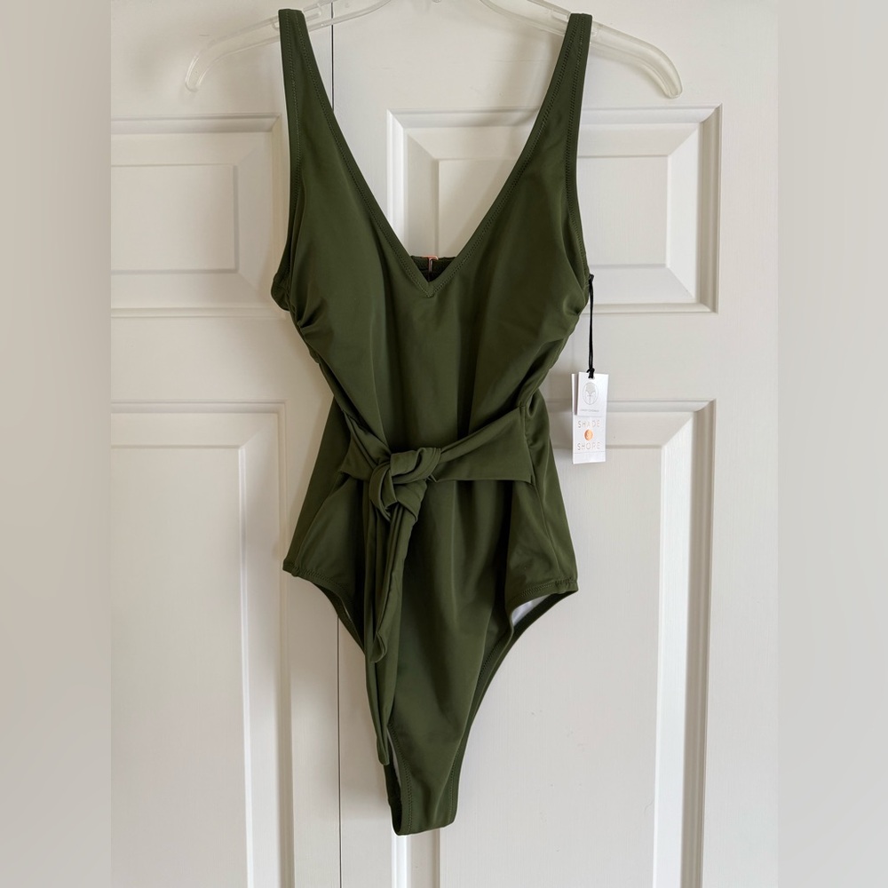Olive Green One piece Bathing Suit